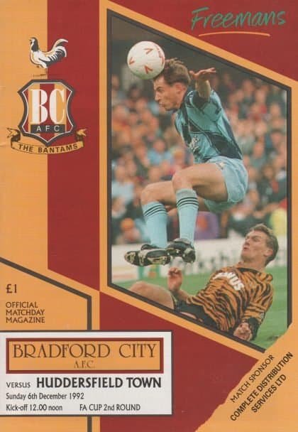 Bradford City v Huddersfield Town  06-Dec-1992