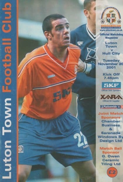 Luton Town v Hull City 20-Nov-2001