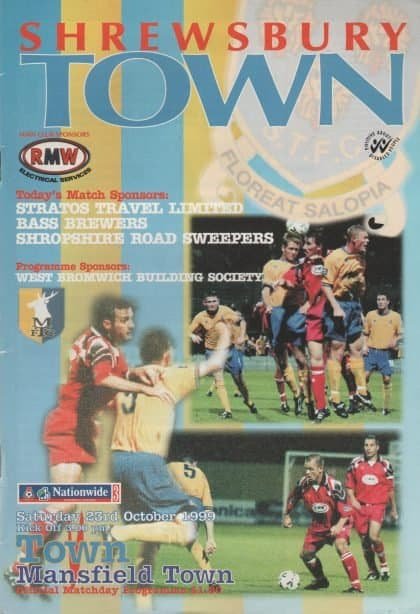 Shrewsbury Town v Mansfield Town 23-Oct-1999