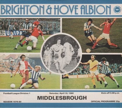 Brighton and Hove Albion v Middlesbrough 19-Apr-1980