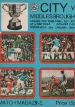 Manchester City v Middlesbrough 21-Jan-1976