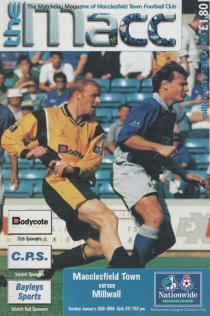 Macclesfield Town v Millwall  26-Jan-1999