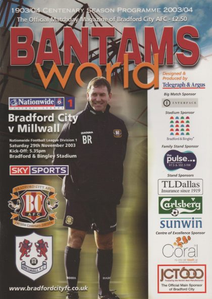 Bradford City v Millwall 29-Nov-2003