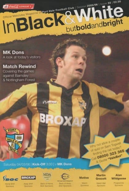 Port Vale v Milton Keynes Dons 04-Mar-2006