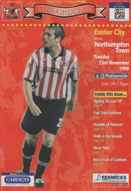 Exeter City v  Northampton Town 23-Nov-1999