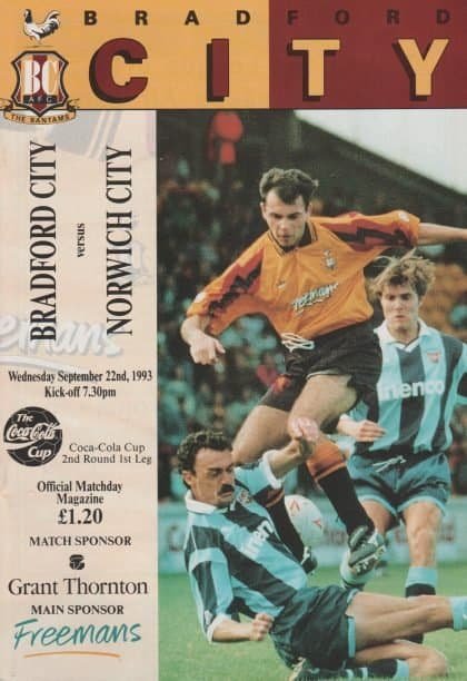 Bradford City v Norwich City 22-Sep-1993