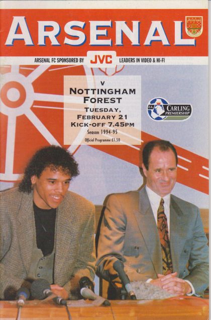 Arsenal v Nottingham Forest 21-Feb-1995