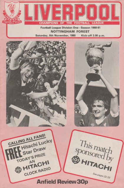 Liverpool v Nottingham Forest 08-Nov-1980