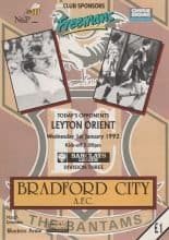 Bradford City v Leyton Orient 01-Jan-1992