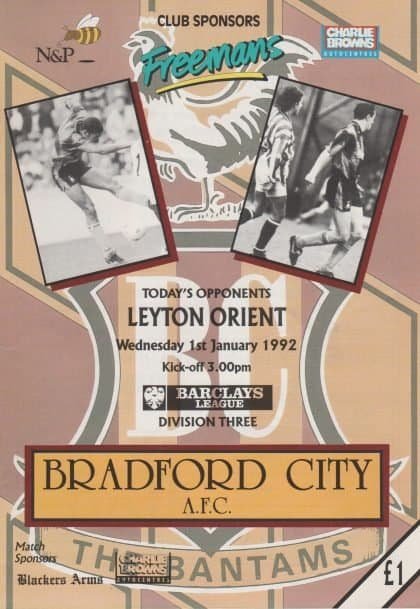 Bradford City v Leyton Orient 01-Jan-1992