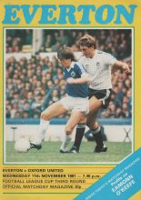 Everton v Oxford United 11-Nov-1981