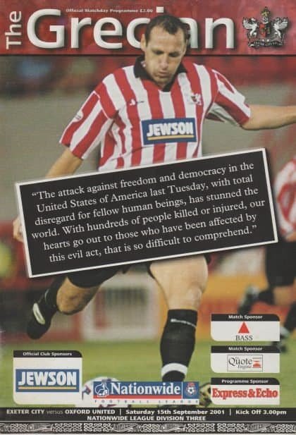 Exeter City v Oxford United 15-Sep-2001
