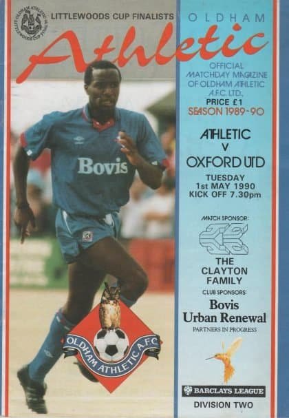 Oldham Athletic v Oxford United  01-May-1990
