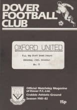 Dover v Oxford United 21-Nov-1981