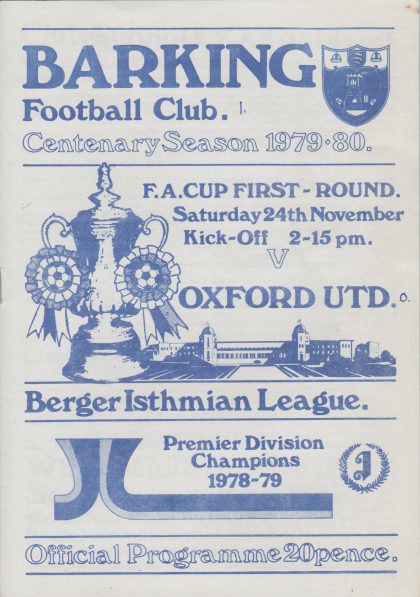 Barking v Oxford United 24-Nov-1979