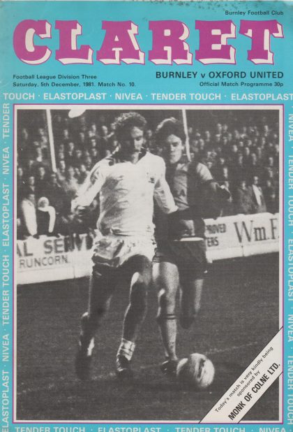 Burnley v Oxford United 05-Dec-1981