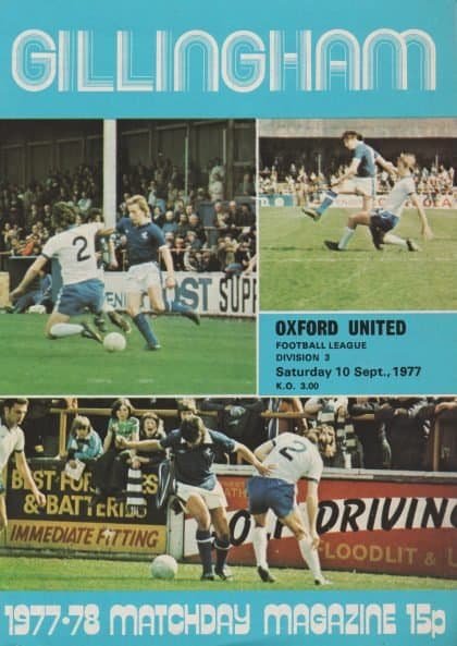 Gillingham v Oxford United 10-Sep-1977