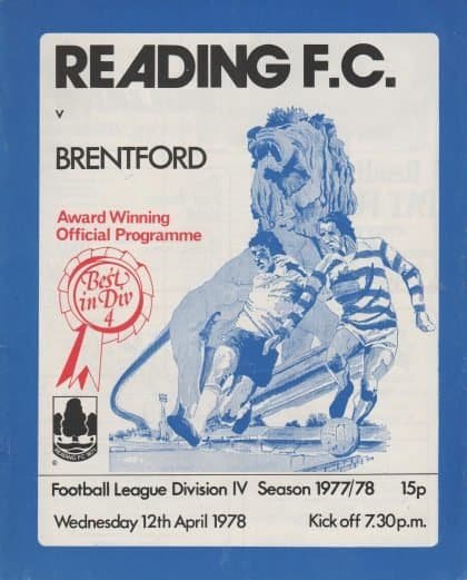Reading v Brentford 12-Apr-1978