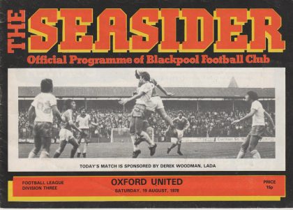 Blackpool v Oxford United  19-Aug-1978