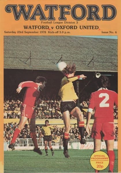 Watford v Oxford United 23-Sep-1978