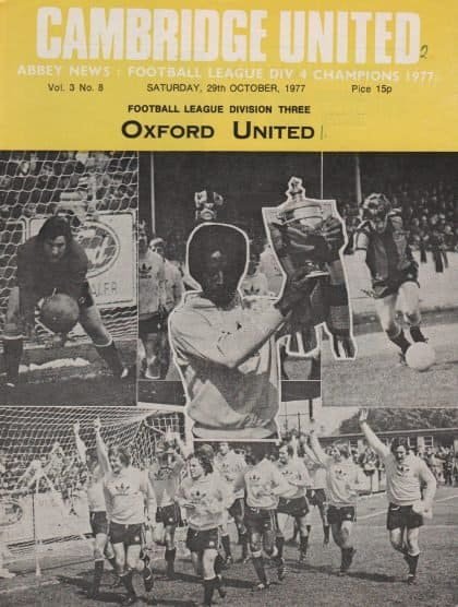 Cambridge United v Oxford United  29-Oct-1977