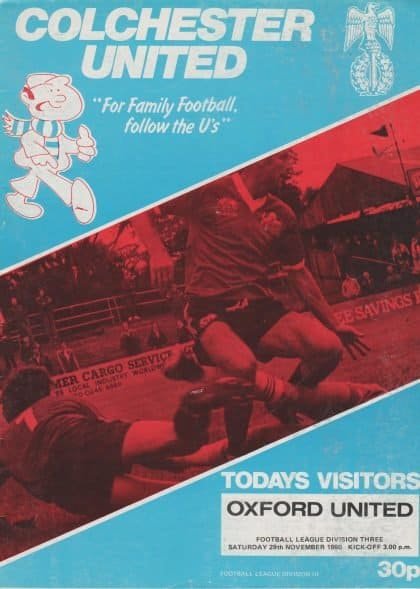 Colchester United v Oxford United 29-Nov-1980