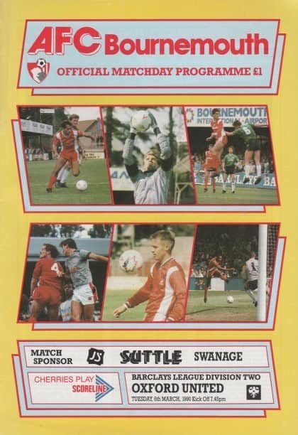 AFC Bournemouth v Oxford United 06-Mar-1990