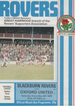 Blackburn Rovers v Oxford United 08-Dec-1979