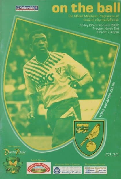 Norwich City v Preston North End 22-Feb-2002