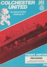 Colchester United v Reading 22-Mar-1981