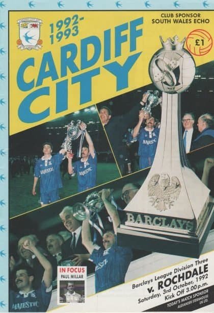 Cardiff City v Rochdale 03-Oct-1992