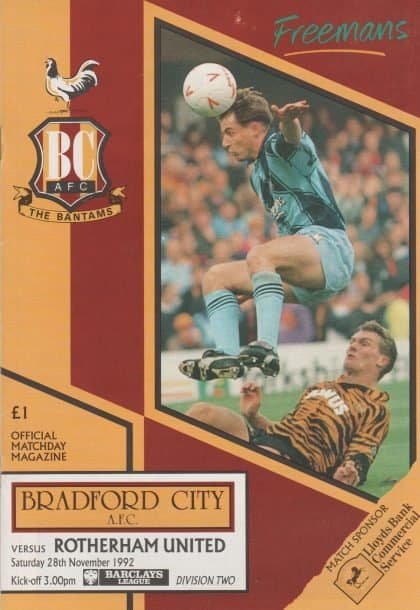 Bradford City v Rotherham United 28-Nov-1992