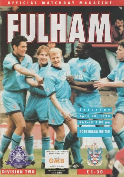 Fulham v Rotherham United 30-Apr-1994