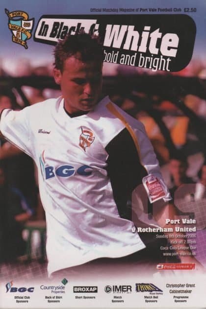 Port Vale v Rotherham United 08-Oct-2006