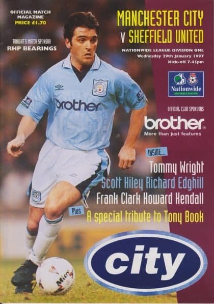 Manchester City v Sheffield United 29-Jan-1997