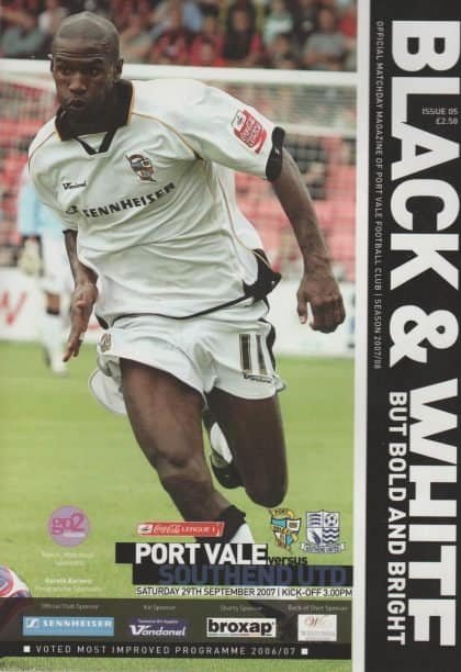 Port Vale v Southend United 29-Sep-2007