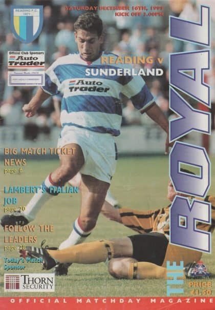 Reading v Sunderland 16-Dec-1995