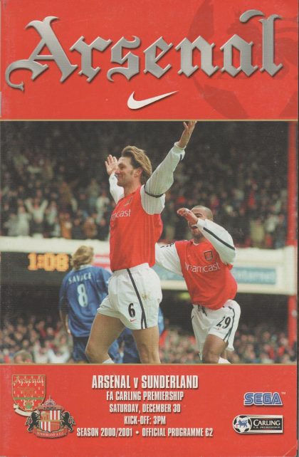 Arsenal v Sunderland 30-Dec-2000