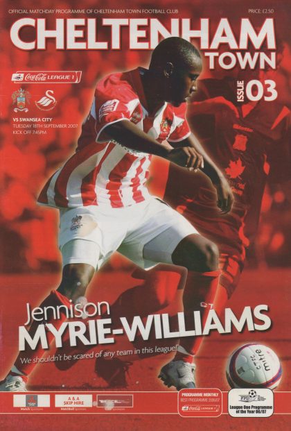 Cheltenham Town v Swansea City   18-Sep-2007