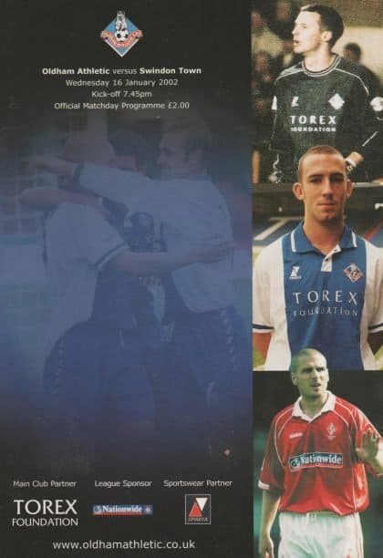 Oldham Athletic v Swindon Town 16-Jan-2002