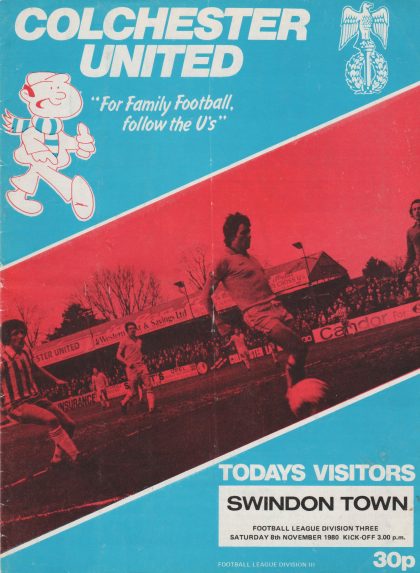 Colchester United v  Swindon Town 08-Nov-1980
