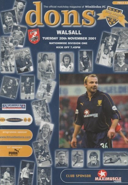 Wimbledon v Walsall  20-Nov-2001
