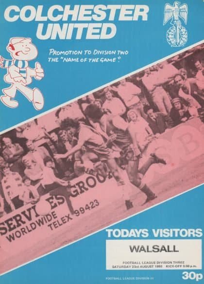 Colchester United v Walsall 23-Aug-1980