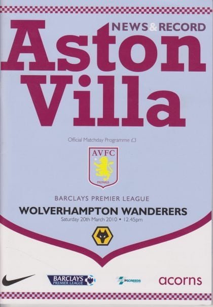 Aston Villa v Wolverhampton Wanderers 20-Mar-2010