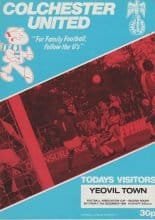 Colchester United v Yeovil Town  13-Dec-1980