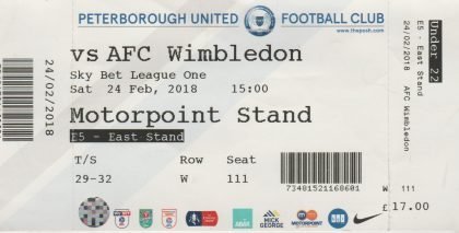 Peterborough United v AFC Wimbledon 24-Feb-2018