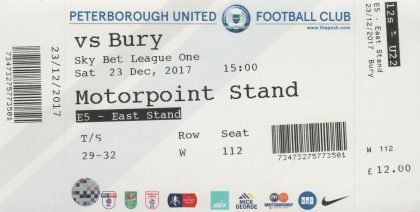 Peterborough United v Bury 23-Dec-2017