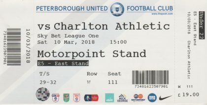 Peterborough United v Charlton Athletic 10-Mar-2018