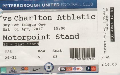 Peterborough United v Charlton Athletic  01-Apr-2017