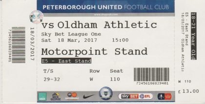 Peterborough United v Oldham Athletic  17-Mar-2017